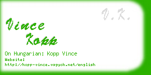 vince kopp business card